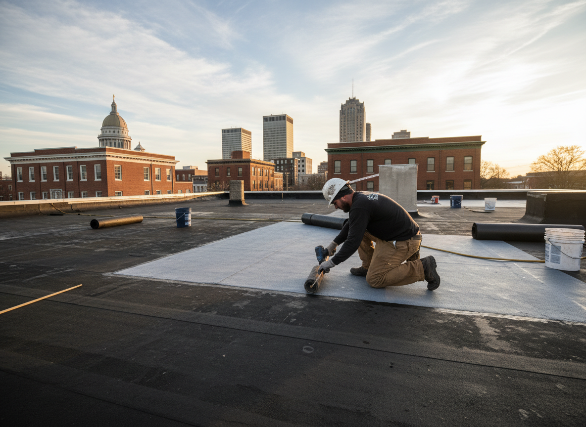 Flat roof repair in Montgomery