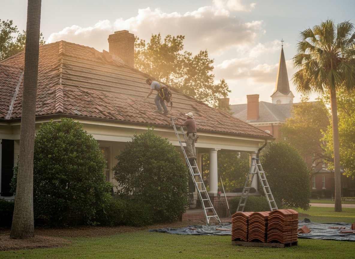 Tile roof replacement in Montgomery